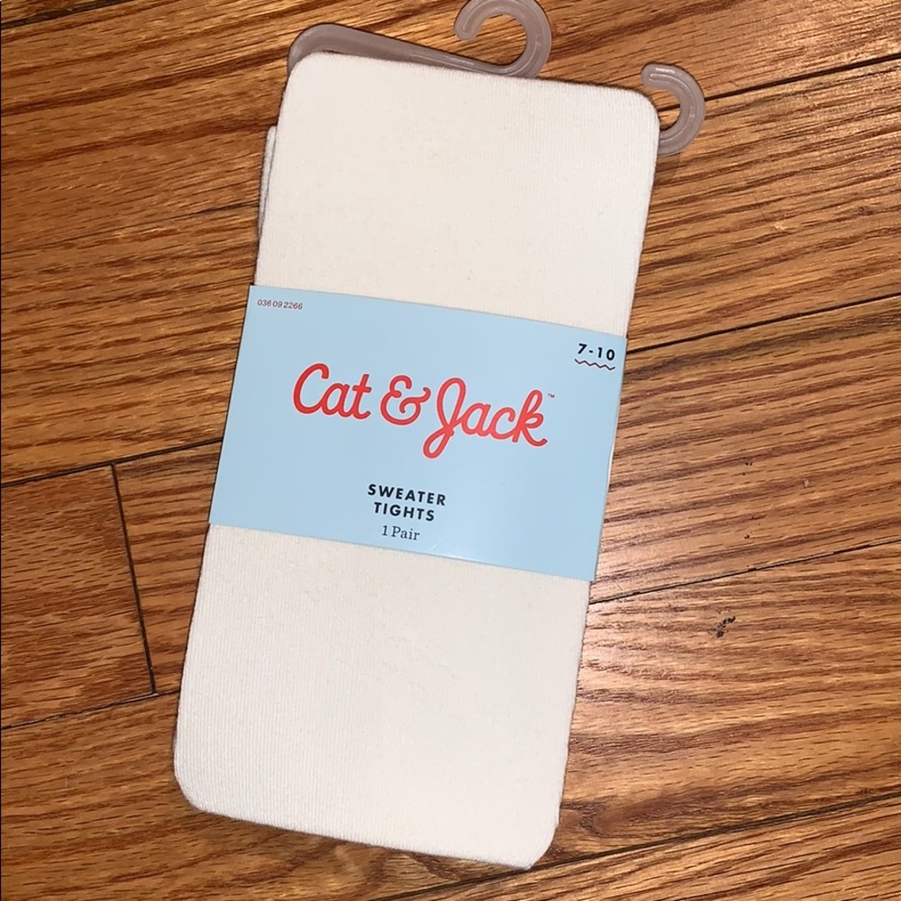 NWT Girls Size 7-10 Cat & Jack tights; cream